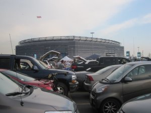 A view from outside New Meadowlands Stadium in East Rutherford, NJ. New York Jets week 1 vs. Baltimore Ravens